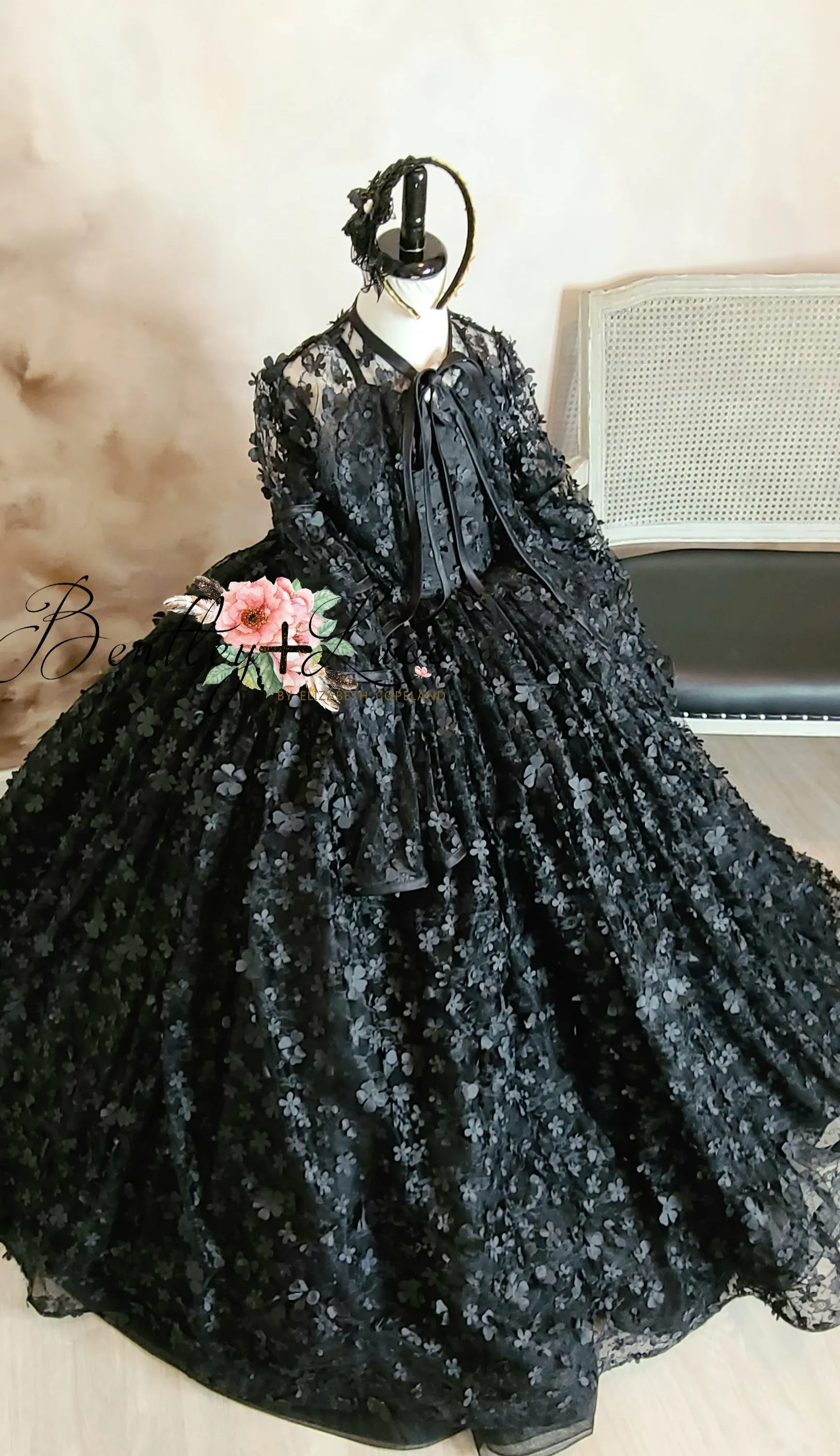 "Cassandra" -  Floor long Length Dress   Lace jacket - ( 6 Year - Petite 9 Year)