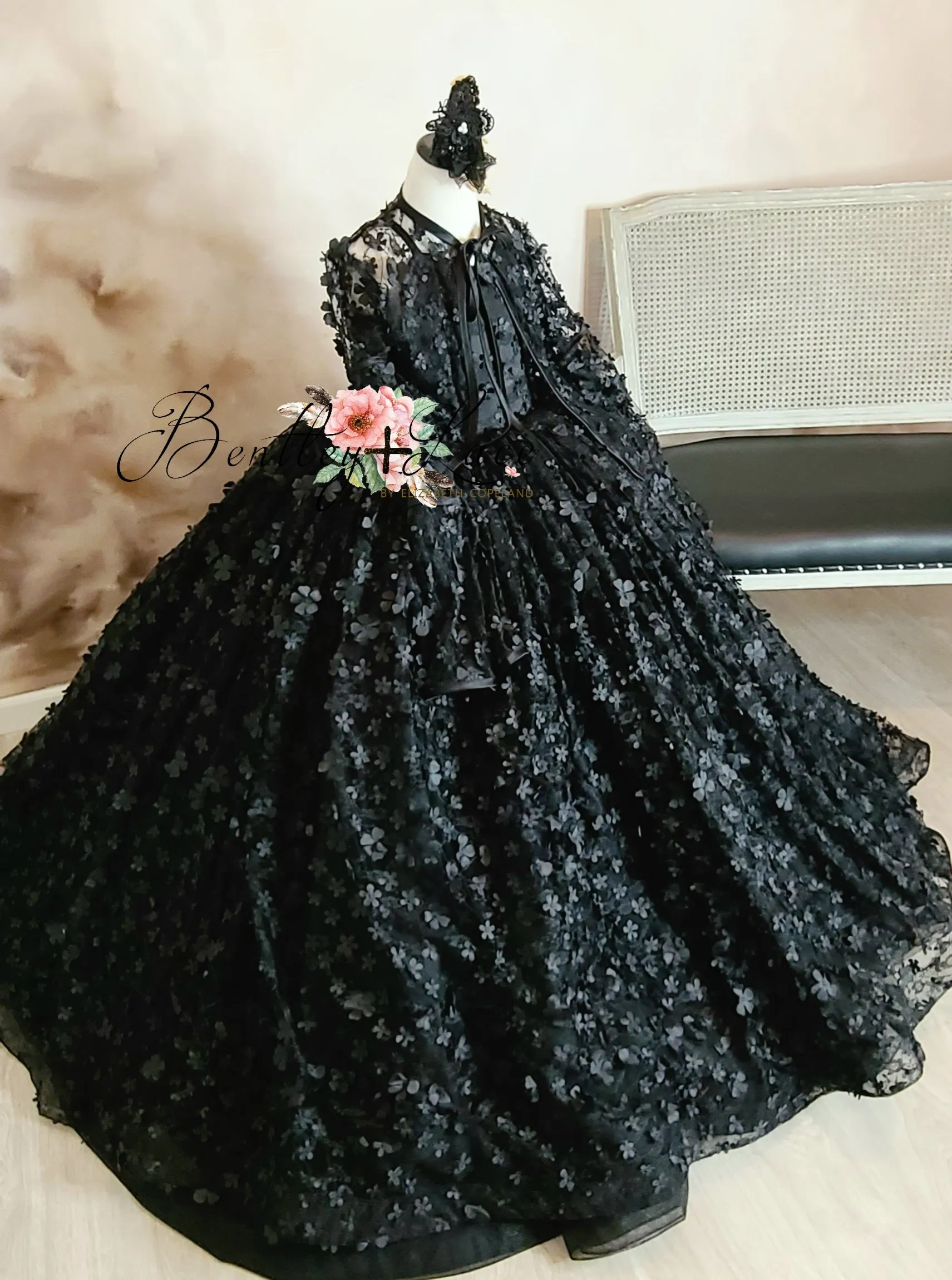 "Cassandra" -  Floor long Length Dress   Lace jacket - ( 6 Year - Petite 9 Year)