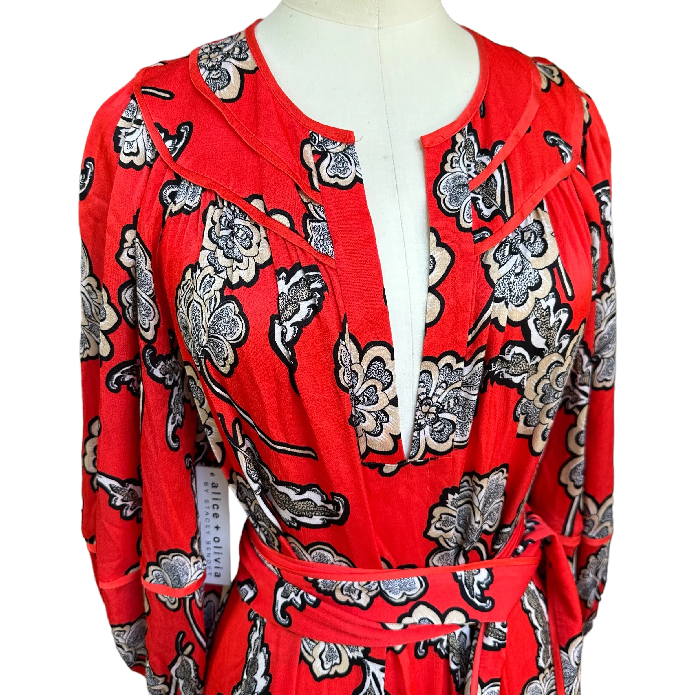 Red Floral Maxi Dress - XS