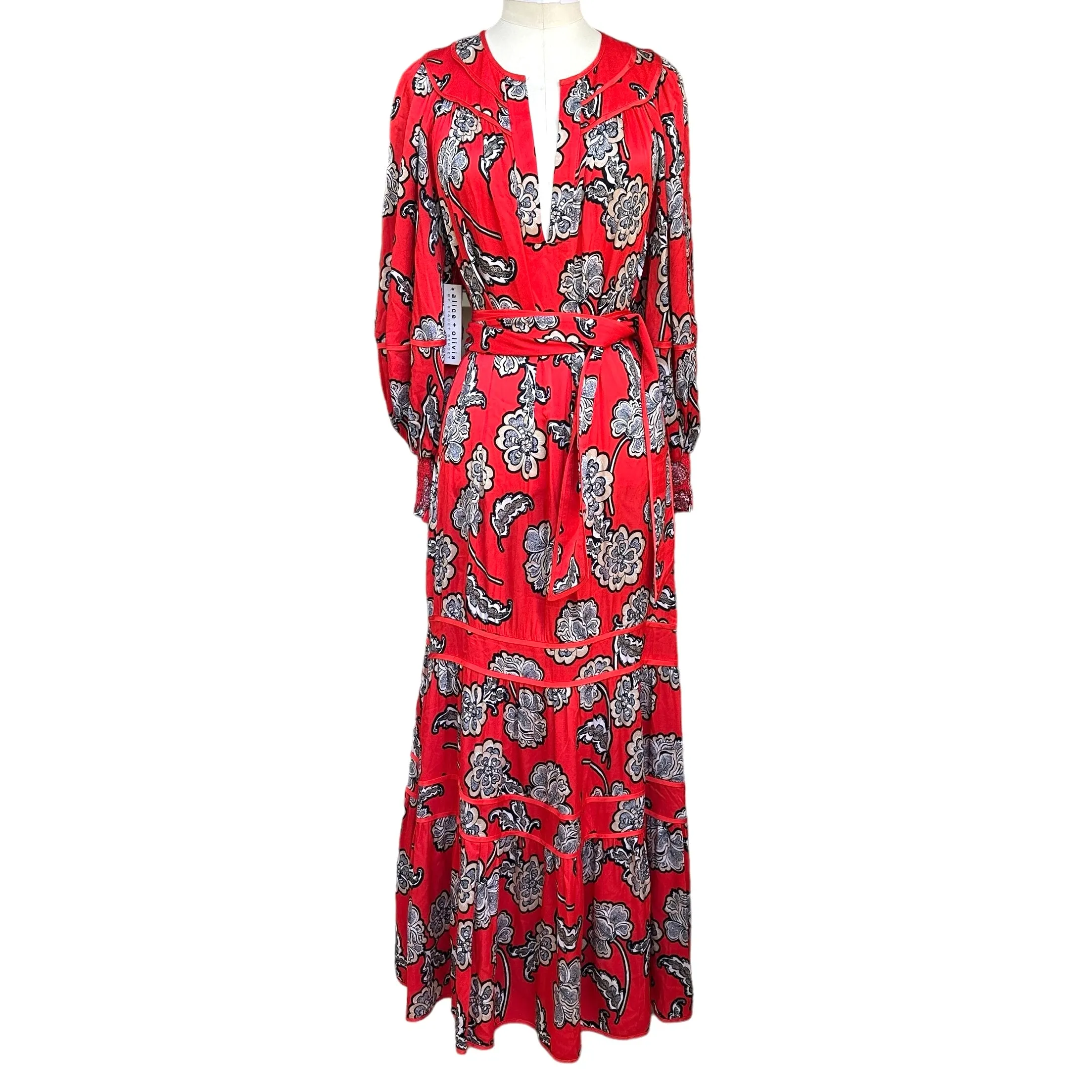 Red Floral Maxi Dress - XS
