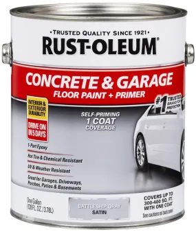 Rust-Oleum 225380 Porch and Floor Paint, Water, Satin, Battleship Gray, 1 gal, Can, 300 to 400 sq-ft/gal Coverage Area :GAL: QUANTITY: 2