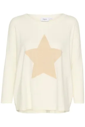 Saint Tropez Star Batwing Jumper Cream Gold