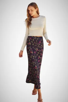 Satin Pull On Maxi Skirt