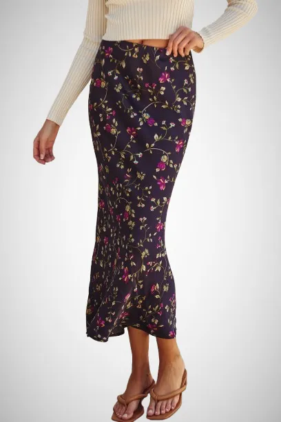 Satin Pull On Maxi Skirt