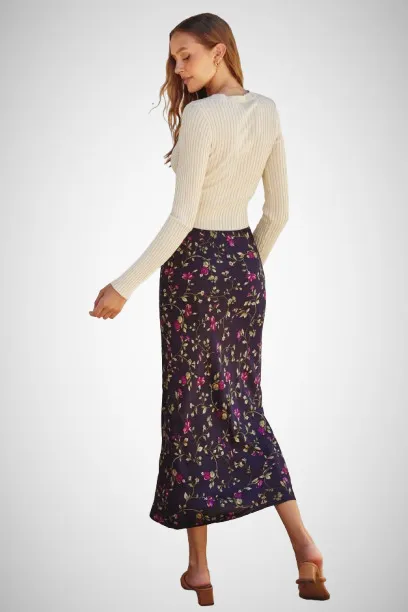 Satin Pull On Maxi Skirt