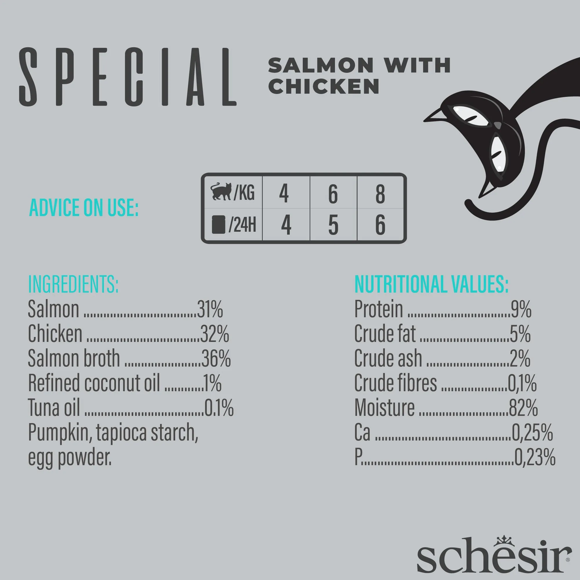 Schesir Special Mousse Skin & Coat Salmon With Chicken In Mousse Wet Food For Cats