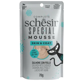 Schesir Special Mousse Skin & Coat Salmon With Chicken In Mousse Wet Food For Cats