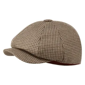 Schoffel Ladies Newsboy Cap - Houndstooth Tweed
