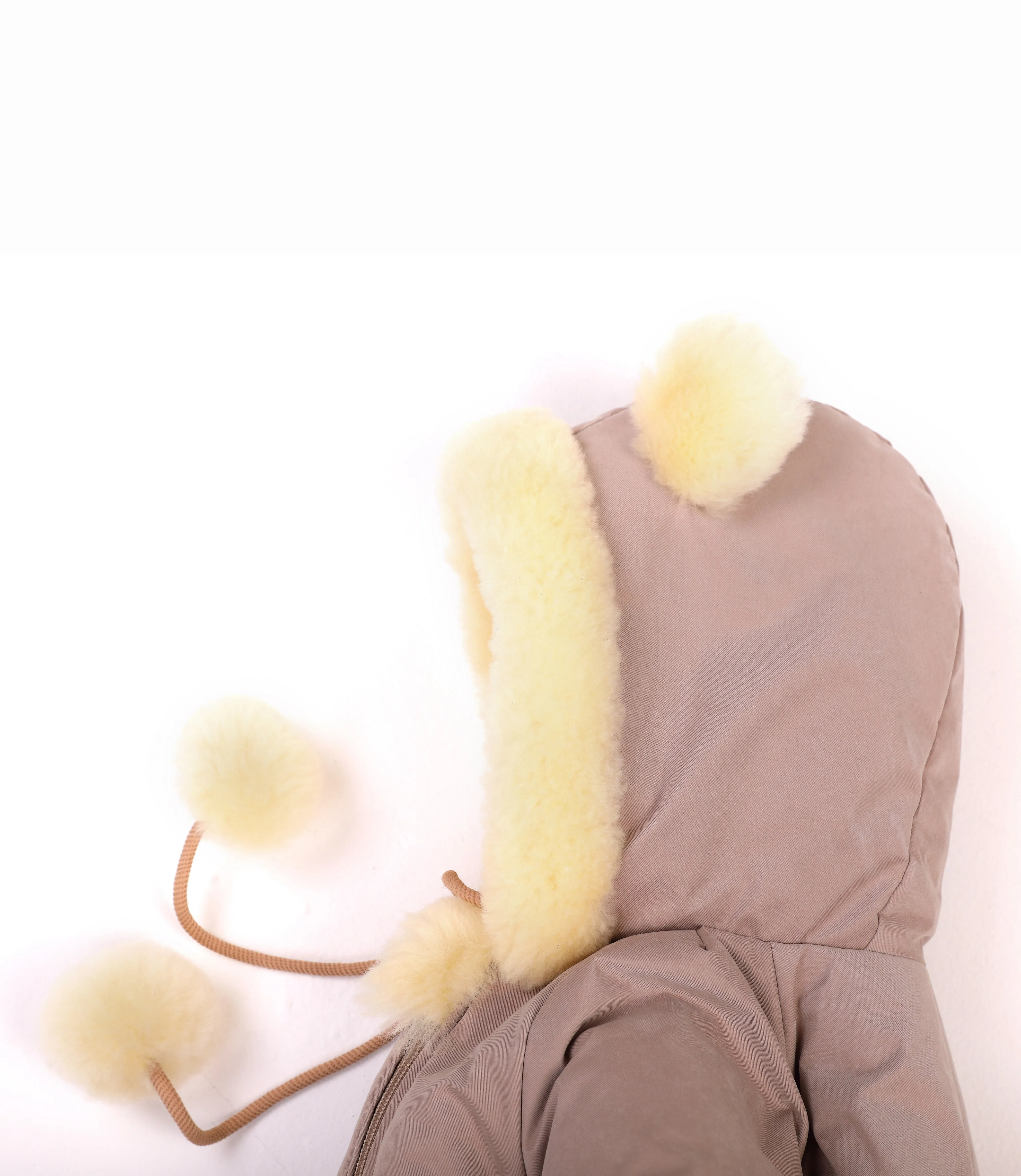 Sheepskin Winter Jumpsuit For Children, Warm And Cosy, Hooded Romer for Baby With Zipper Closure, Sheparling Snowsuit For Toddler with Hoody