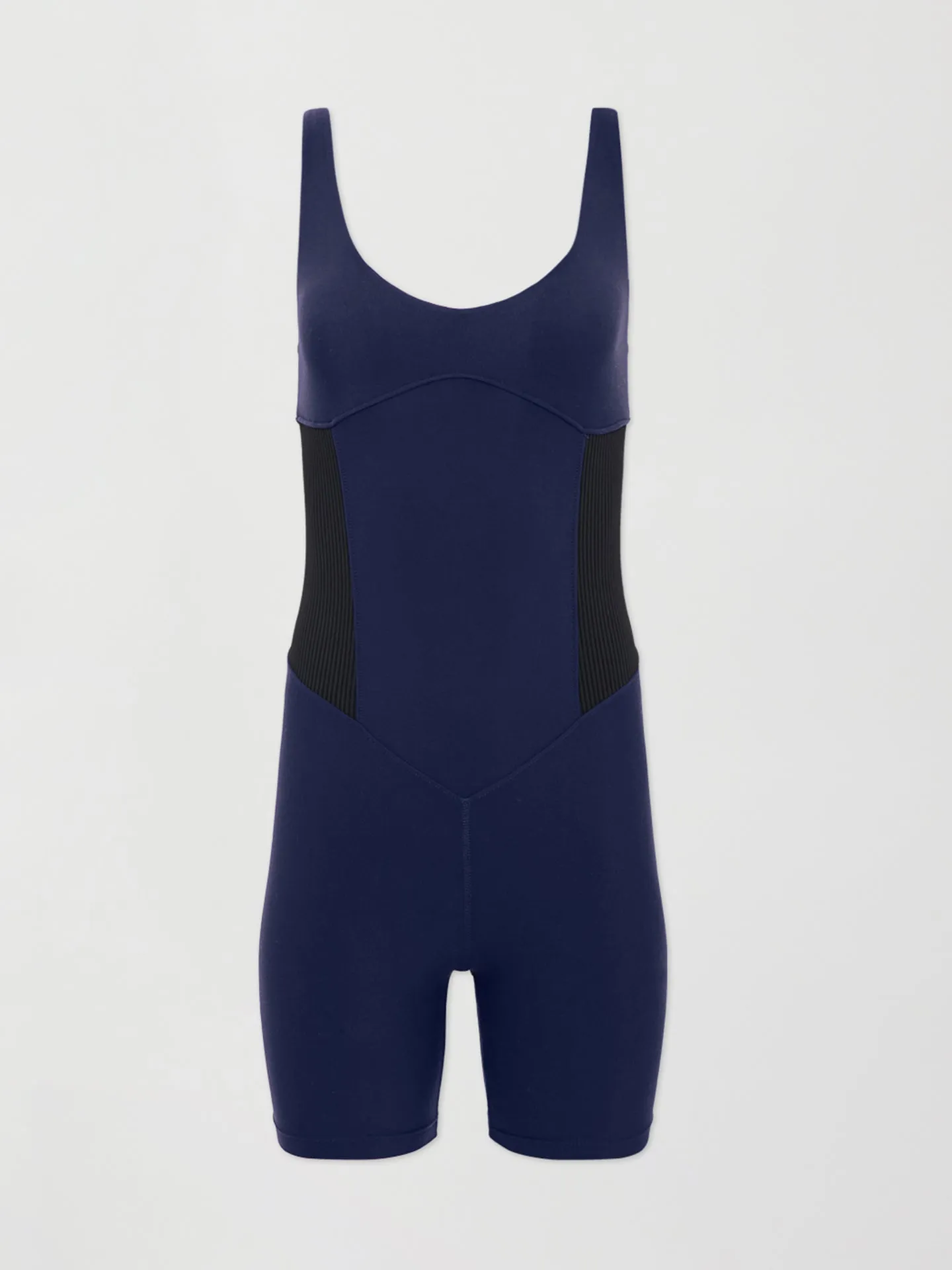 SHORTIE SEAMED JUMPSUIT - NAVY MELT/ BLACK RIB