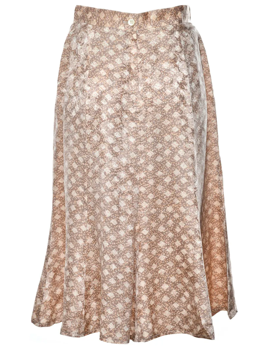 Silk Flared Maxi Skirt - XS