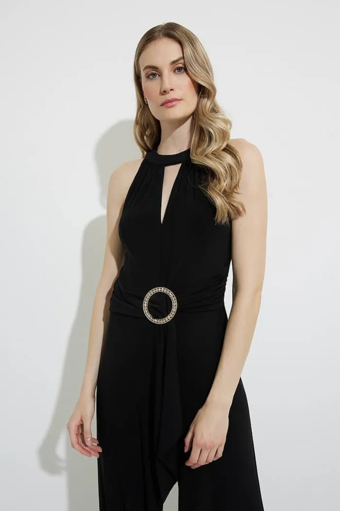 Sleeveless Ruched Waist Jumpsuit