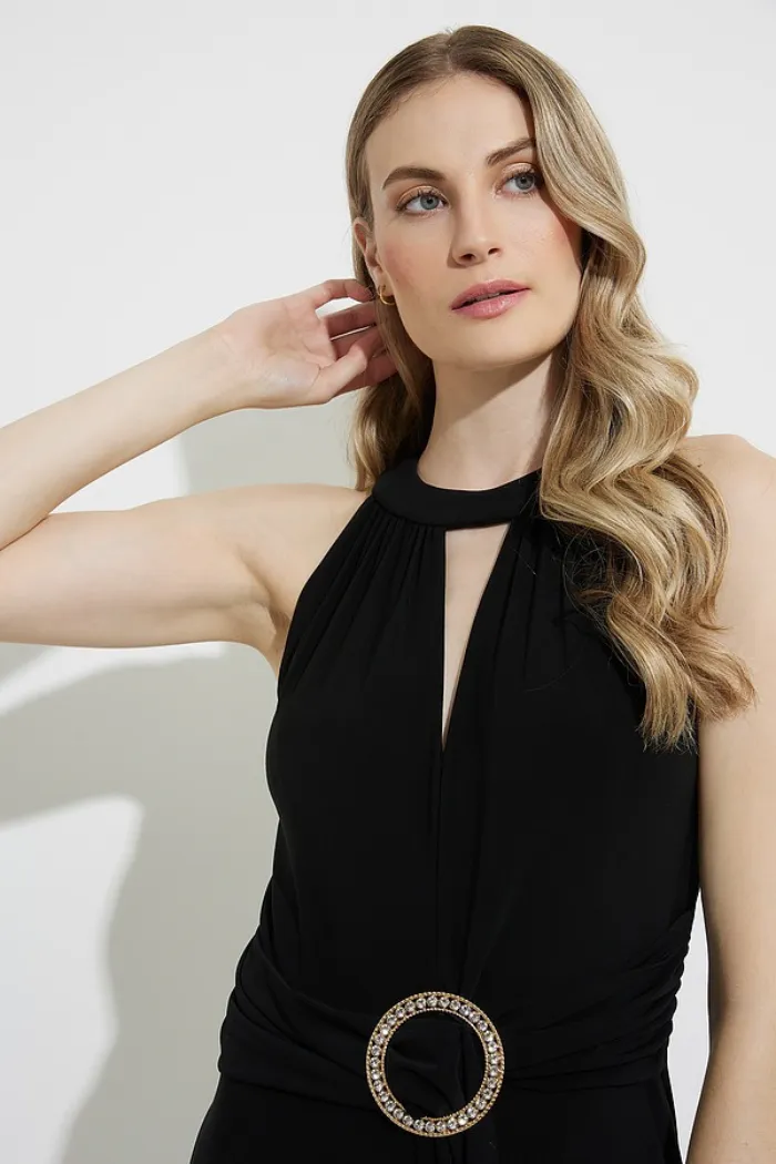 Sleeveless Ruched Waist Jumpsuit