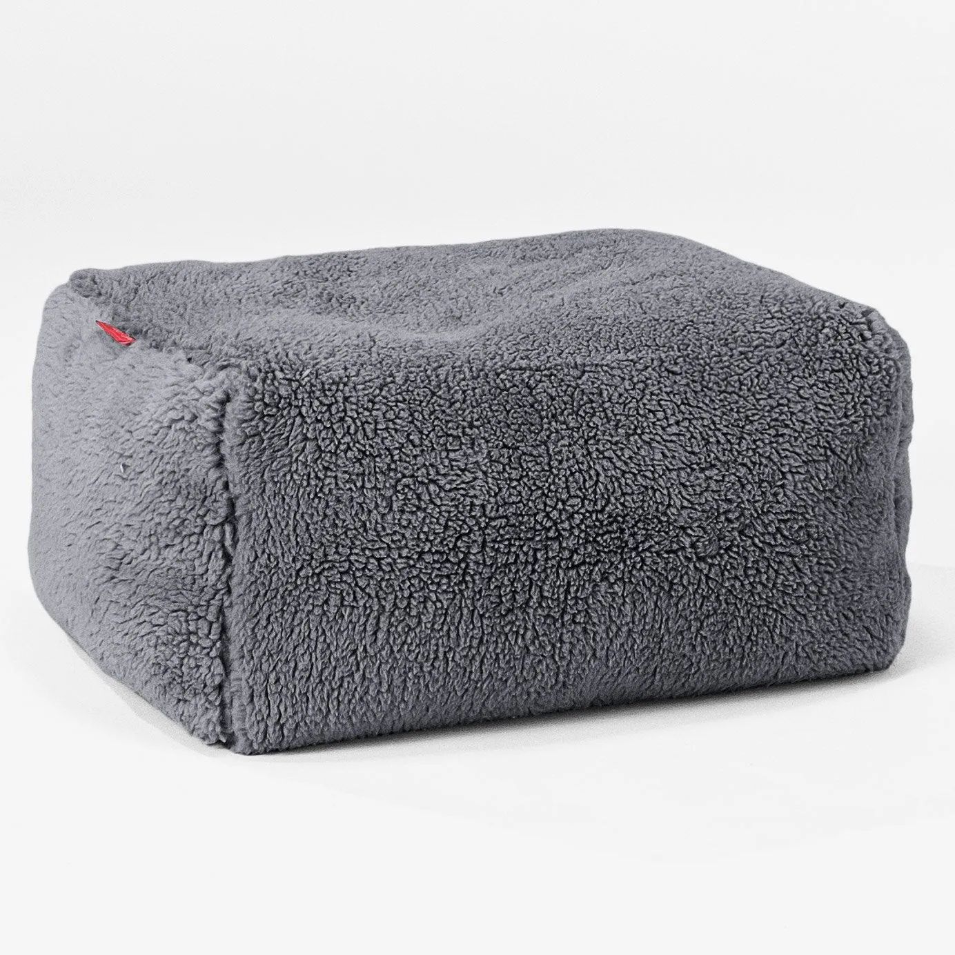 Small Footstool - Teddy Faux Fur Dark Grey