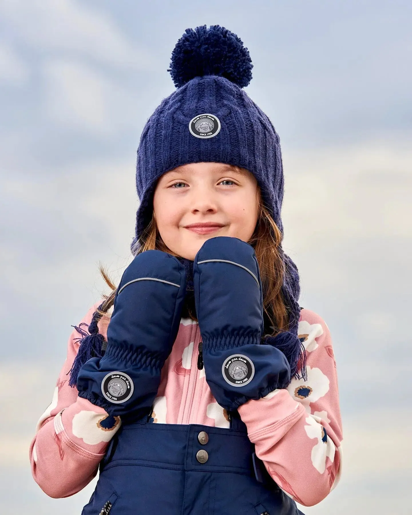 Solid Mittens Navy