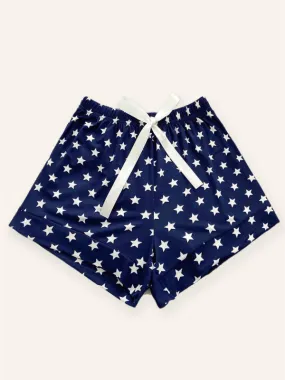 Stars Print Boyshorts - Lounge Shorts with Adjustable Waist