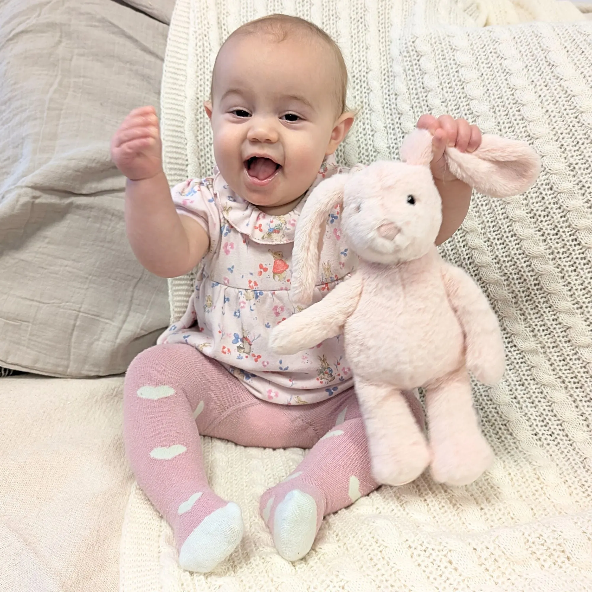 Steiff Soft Cuddly Friends My First Hoppie PINK rabbit