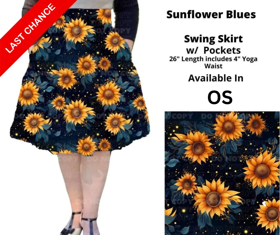 Sunflower Blues Swing Skirt