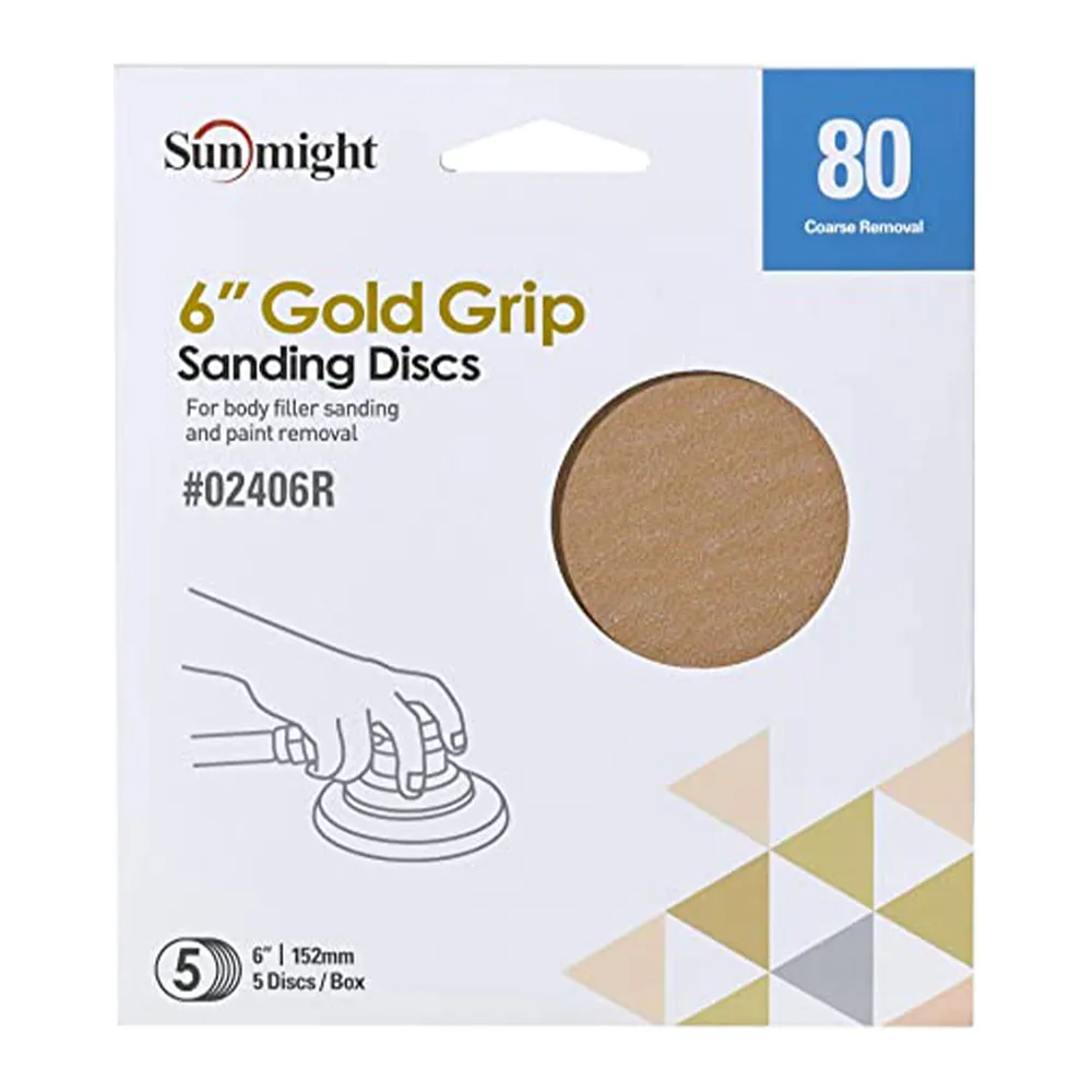 Sunmight 6" Gold Grip Sanding Discs - Retail Pack