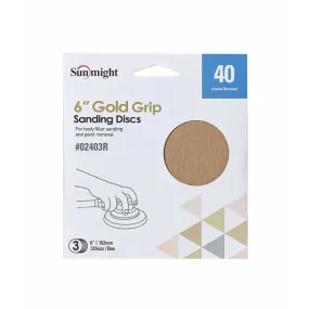 Sunmight 6" Gold Grip Sanding Discs - Retail Pack