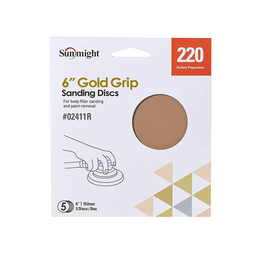 Sunmight 6" Gold Grip Sanding Discs - Retail Pack