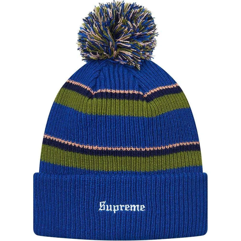 Supreme Big Stripe Beanie - Blue