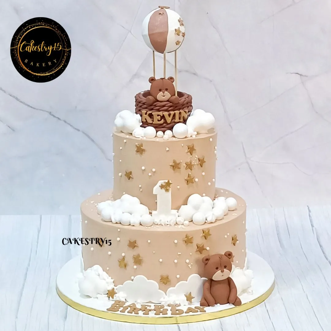 Teddy Air Balloon 3kg Cake