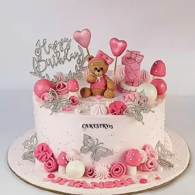 Teddy Pink 2kg Cake