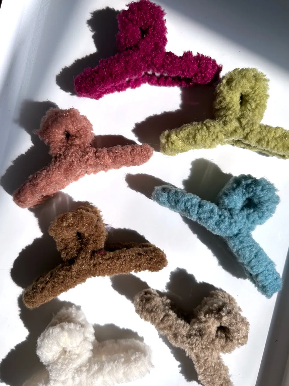 Teddy Sherpa Vegan Fur Claw Hair Clip