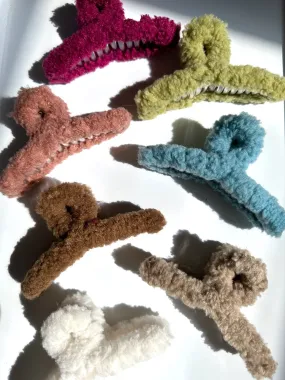 Teddy Sherpa Vegan Fur Claw Hair Clip