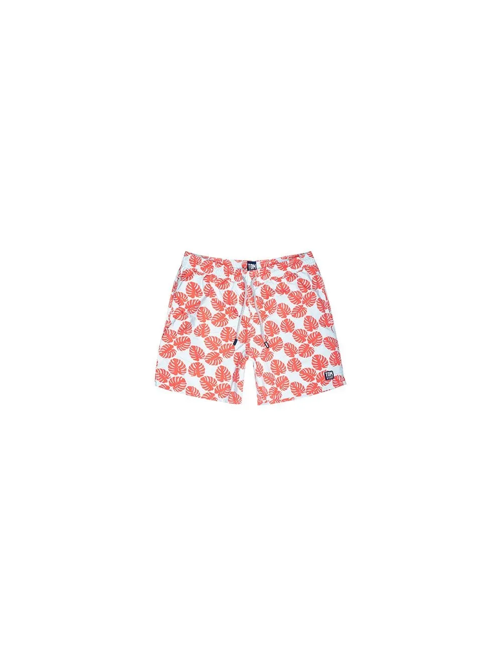TOM AND TEDDY Sky Blue & Red Leaves Boy's Swim Shorts Sky