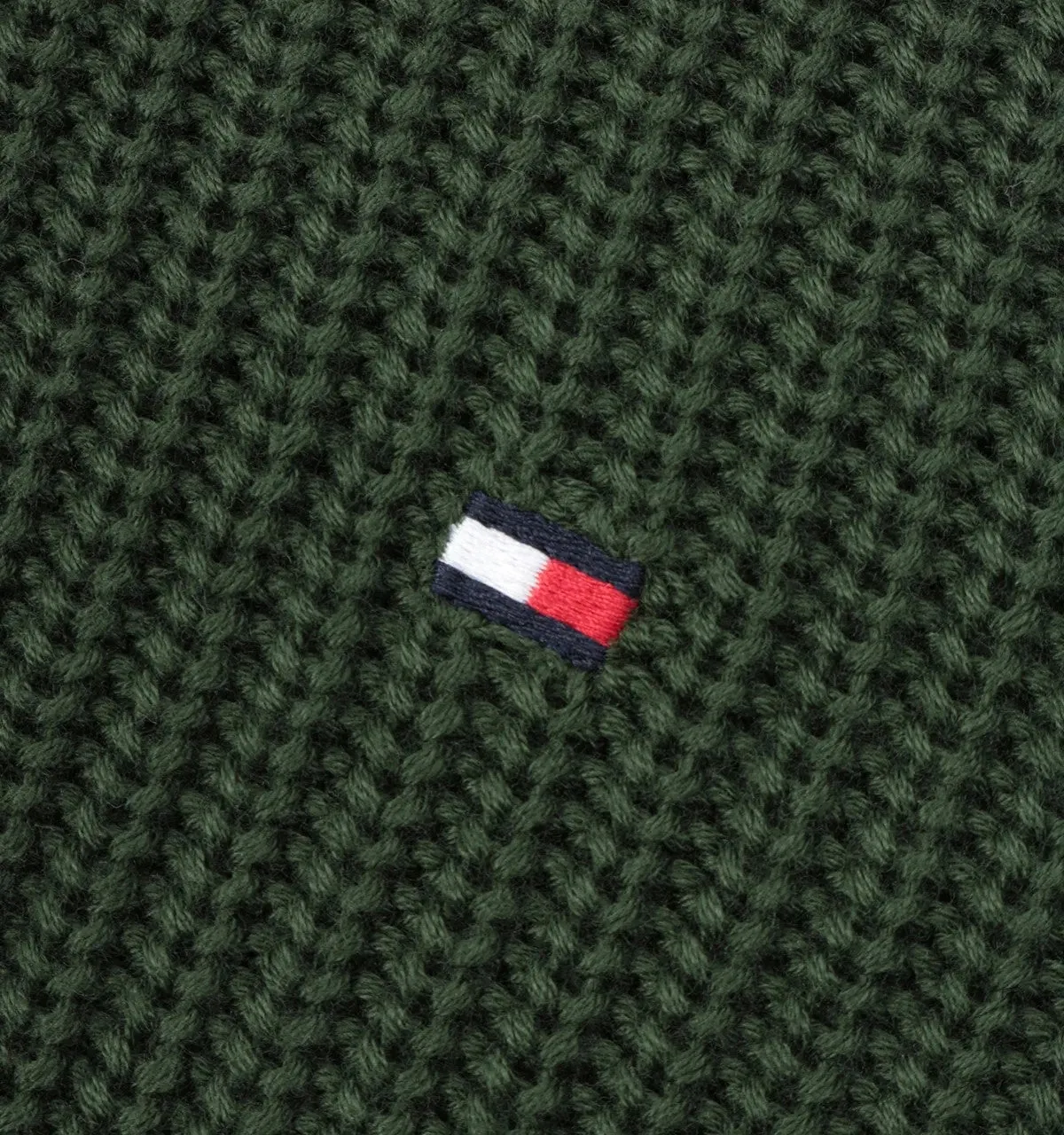 Tommy Hilfiger - Half Zip Rib Texture Jumper - Alabaster | Desert Sky | National Forest