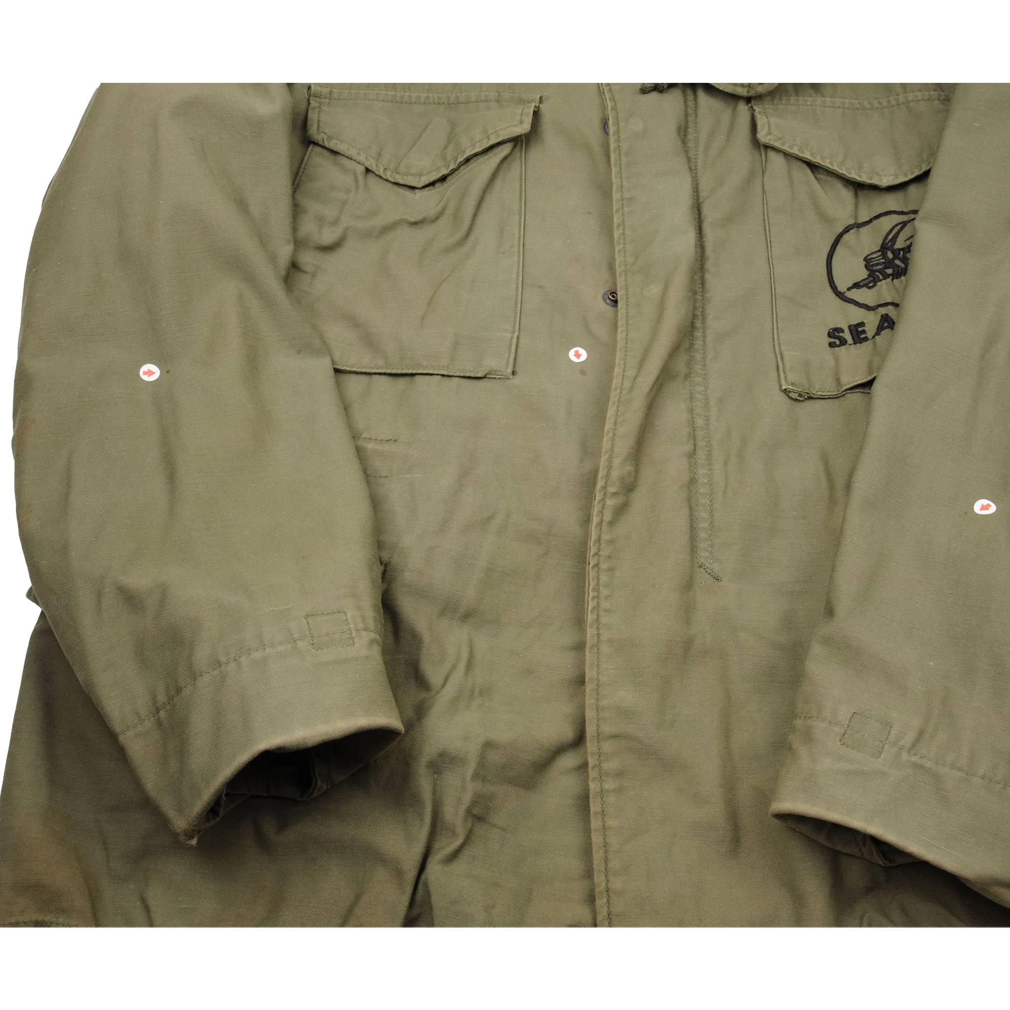 VINTAGE USN US NAVY SEABEES M-1965 M65 FIELD JACKET 1978 SIZE MEDIUM REGULAR