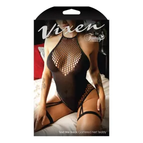 Vixen Text Me Back High-Neck Gartered Teddy Black L/XL