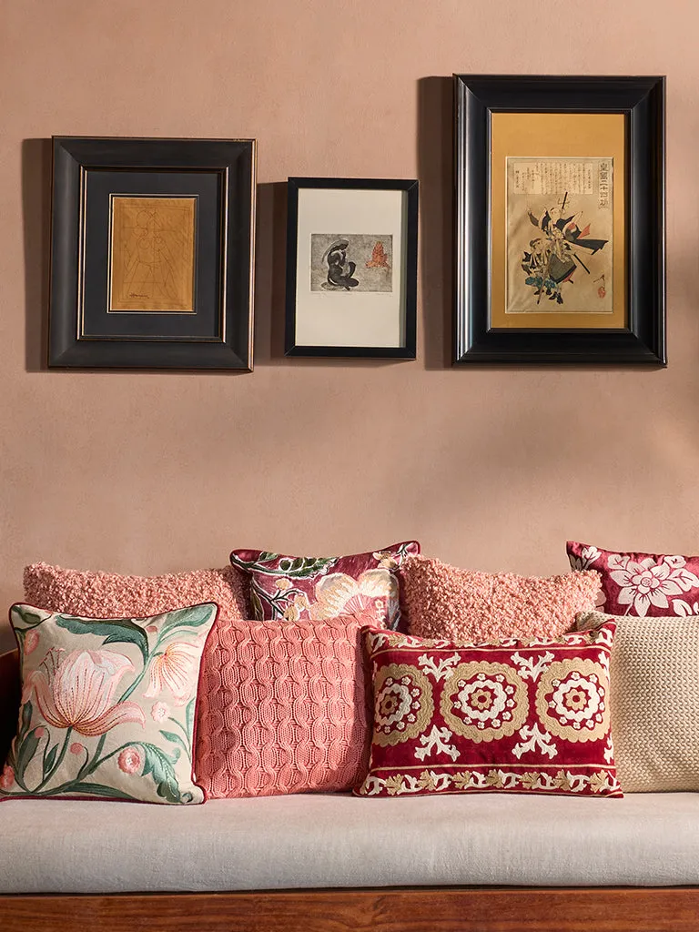 Westside Home Dusty Pink Teddy Fleece Cushion Cover