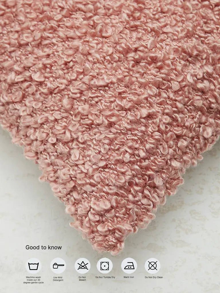 Westside Home Dusty Pink Teddy Fleece Cushion Cover