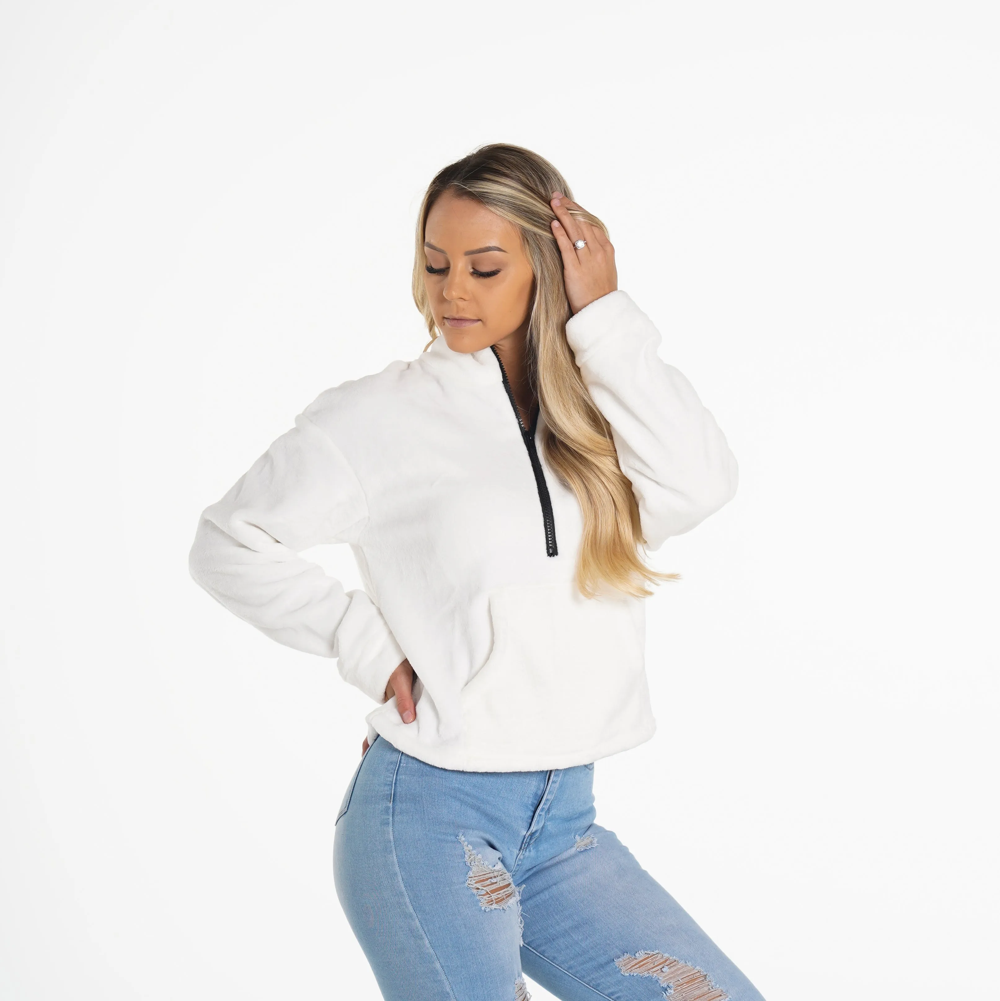White Full Length Teddy Fleece