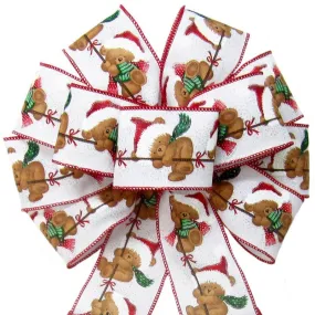 Wired Teddy Bear Blizzard Bow (2.5"ribbon~10"Wx20"L)
