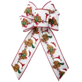 Wired Teddy Bear Blizzard Bow (2.5"ribbon~6"Wx10"L)