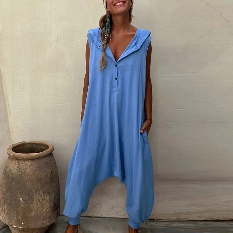 Women's Breathable Hooded Stylish Jumpsuit 116502