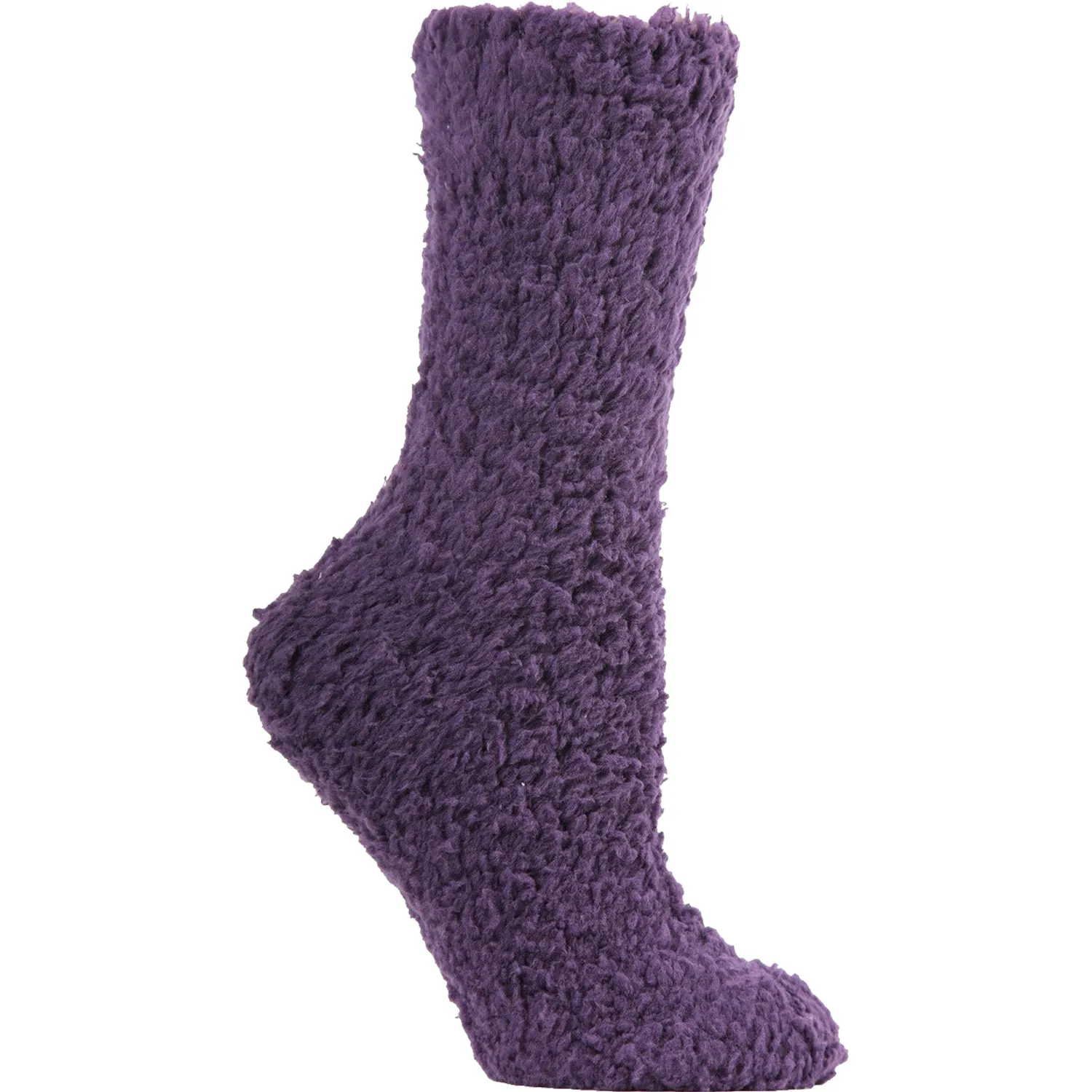 Women's MeMoi Teddy Bear Plush Crew Purple