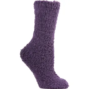 Women's MeMoi Teddy Bear Plush Crew Purple