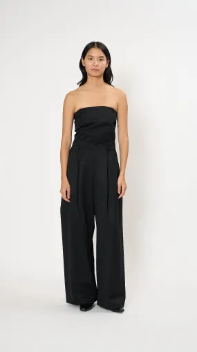 Wool Gabardine Jumpsuit in Black