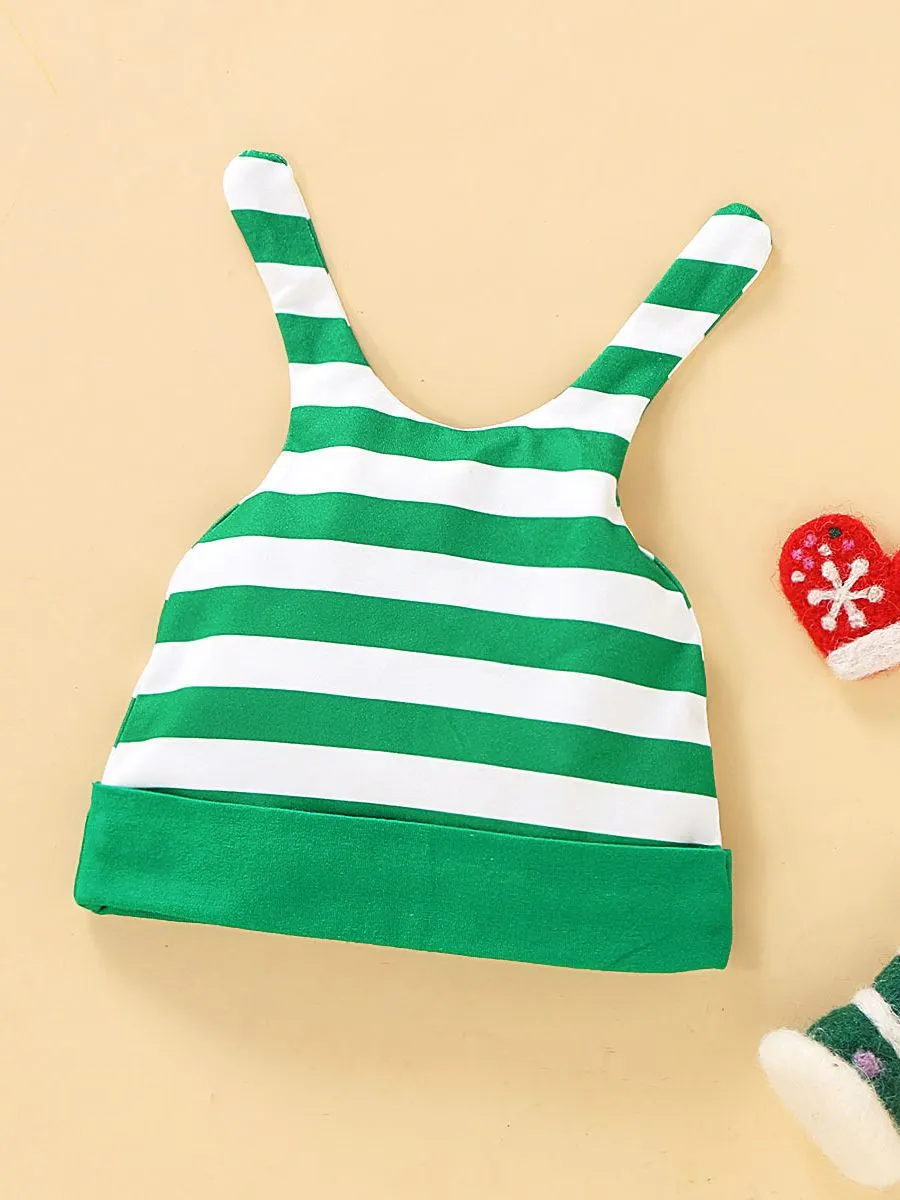 XMAS Baby 3-Piece Set Deer Romper Stripe Pants Hat