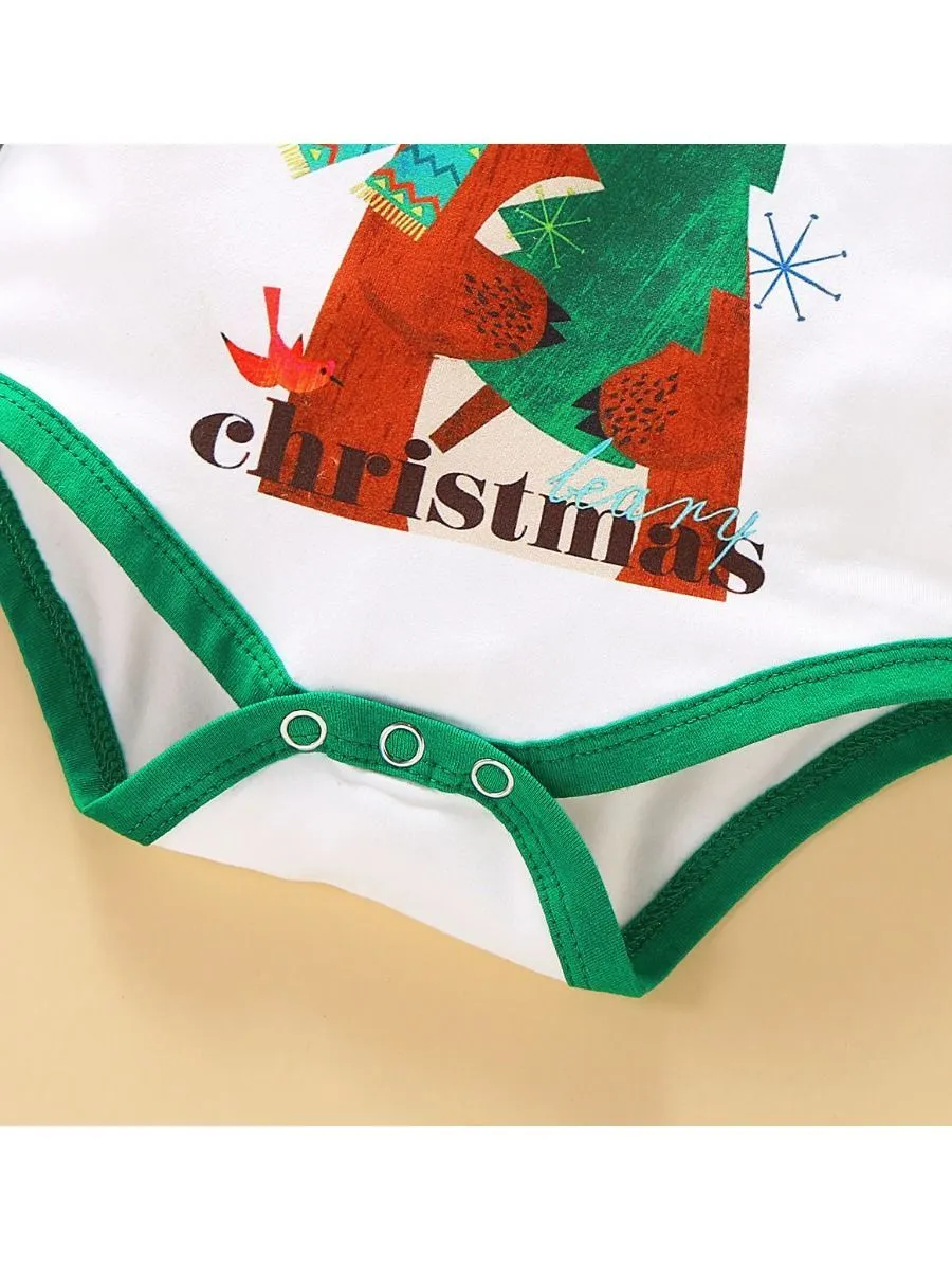 XMAS Baby 3-Piece Set Deer Romper Stripe Pants Hat